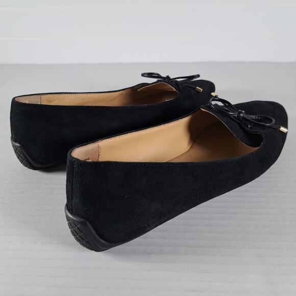 Talbots Francesca Driving Flats Womens 7.5 Black Suede Leather Pointed Toe Shoes - Picture 7 of 14